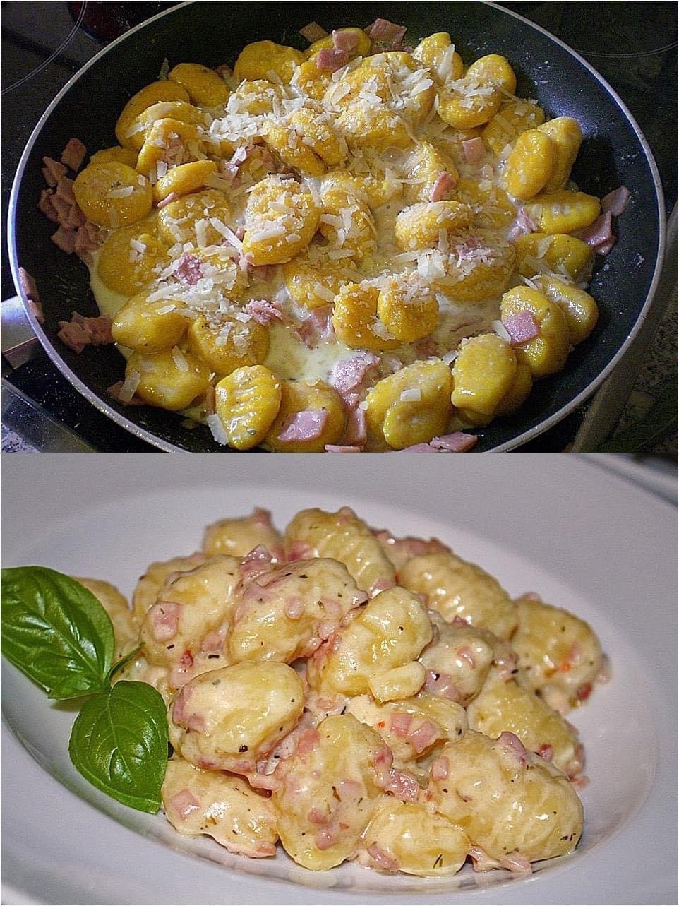 Mhmm Hammerlecker! – Gnocchi mit Käse Knoblauch Schinken Soße