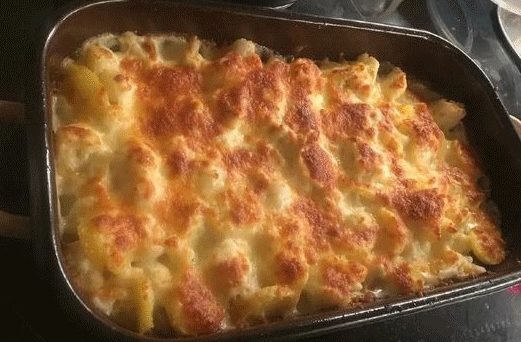 Blumenkohl mit Hackfleisch, überbacken !