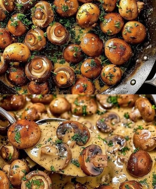 Knoblauch Champignons In Leckere Rahmsoße in 20 Minuten