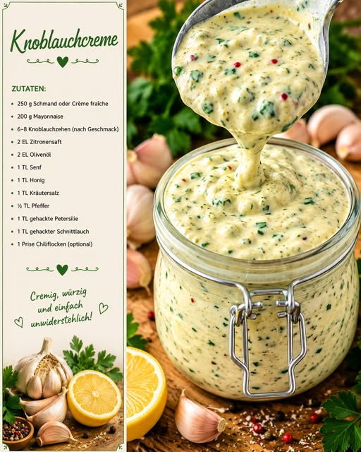 Hausgemachte Knoblauchcreme